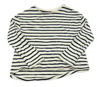 Smetanovo-černé pruhované triko Next