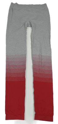 Sivo-tmavočervené spodné funkčné legíny Crivit