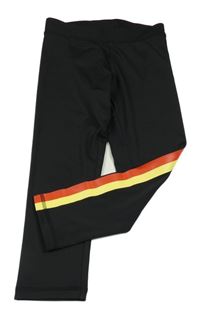 Čierne športové crop legíny s pruhmi