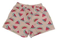 Ružové bavlnené kraťasy s melónmi M&Co.