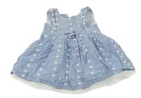 Modré šaty s výšivkami květin Crafted