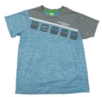 Modro-sivá melírovaná športové tričko s potlačou Erima