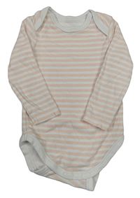 Bielo-svetloružové pruhované body C&A