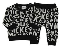 2 set - černý svetr s nápisy + pletené tepláky George