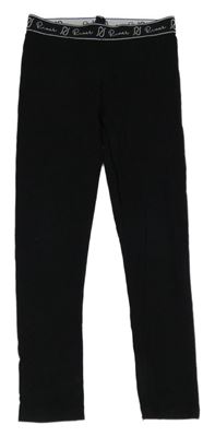 Černé legíny s nápisem v pase River Island