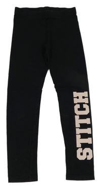 Černé legíny s nápisem - Stitch George
