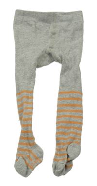 Sivo-oranžové pruhované pančuchy s dinem Pocopiano
