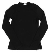 Černé žebrované triko H&M