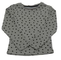 Sivé rebrované bodkovaná é tričko George