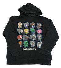Čierna mikina s Minecraft a kapucňou
