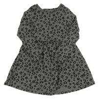 Sivo-čierne leopardí šaty F&F