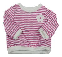 Ružovo-biela pruhovaná mikina shein