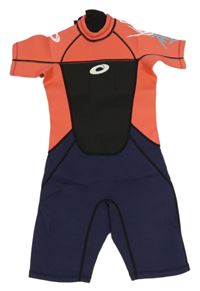 Nové -tmavomodro-korálový neopren  