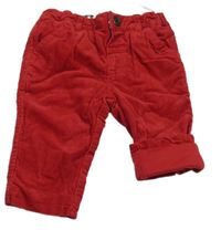 Červené podšité manšestráky C&A