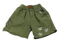 Khaki ľahké kraťasy s tlapkami