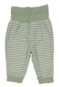 Zeleno-biele pruhované tepláky Ergee