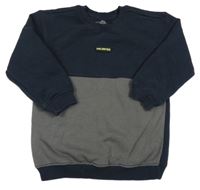 Tmavomodro-sivá rebrovaná mikina s nášivkou Matalan