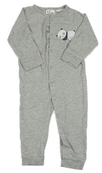 Šedý melírovaný overal s pandou H&M