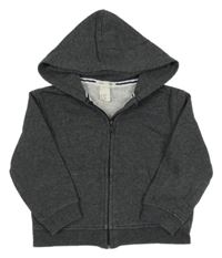 Tmavosivá melírovaná prepínaci mikina s kapucňou H&M