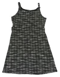 Čierno-biele kockované trblietavé šaty Primark