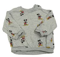 Sivá melírovaná mikina s Mickeym H&M