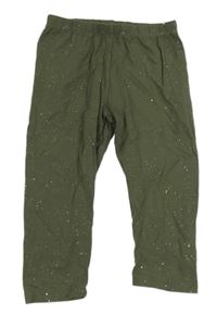 Khaki trblietavé crop legíny Topolino