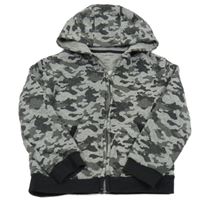 Sivo-čierna army prepínaci mikina s kapucňou Primark