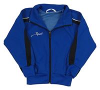 Tmavomodro-čierna prepínaci mikina s nápisom