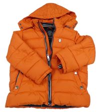 Oranžová šušťáková zimná bunda s kapucňou