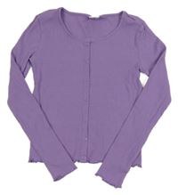 Fialové rebrované prepínaci crop tričko Page one young