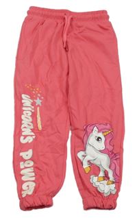 Růžové tepláky s jednorožcem 