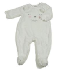Biely plyšový overal s ňufáčikom  Ergee