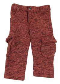 Růžovo-černé melírované pletené cargo kalhoty Texstar