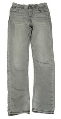 Světlešedé teplákové slim rifle C&A