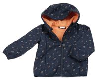 Tmavomodrá květovaná softshellová bunda s kapucí S. Oliver