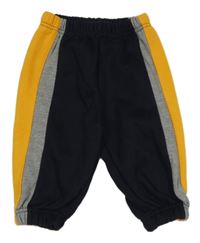 Tmavomodro-sivo-horčicové tepláky