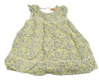 Bielo-modro-žlté kvetované šaty Staccato