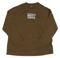 Hnedé tričko s nápisom H&M