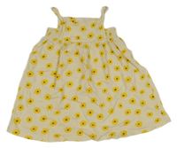 Béžovo-žlté kvetované šaty Zara