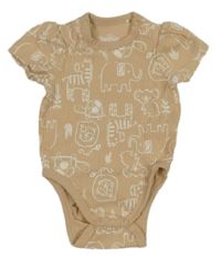 Béžové žebrované body se zvířátky Topomini