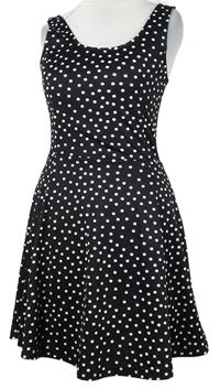 Dámské černo-bílé puntíkované šaty H&M