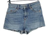 Dámské světlemodré riflové roztřepené mom kraťasy Topshop