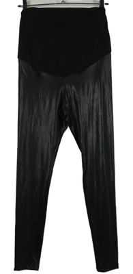 Nové - Dámske čierne tehotenské é lesklé legíny zn. H&M