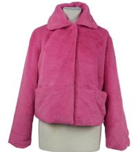 Dámsky tmavoružový kožúšok Shein