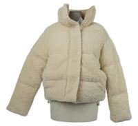 Dámská béžová huňatá crop zimní bunda Primark 