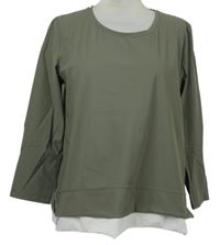 Dámske kaki-biele tričko Naya