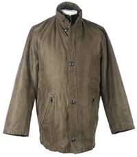 Pánsky hnedý semišový zimný kabát Bugatti