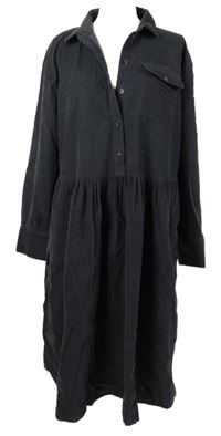 Dámské tmavošedé manšestrové košilové šaty Esprit 