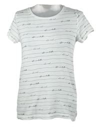 Dámské bílé tričko s proužky a nápisy Tom Tailor 