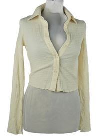 Dámská smetanová strukturovaná crop halenka Cider 